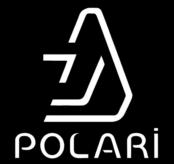 Black and white logo for the band Polari